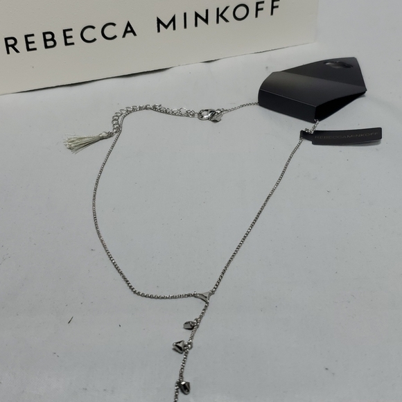 Rebecca minkoff silver floating triangle Y necklace - Picture 5 of 8